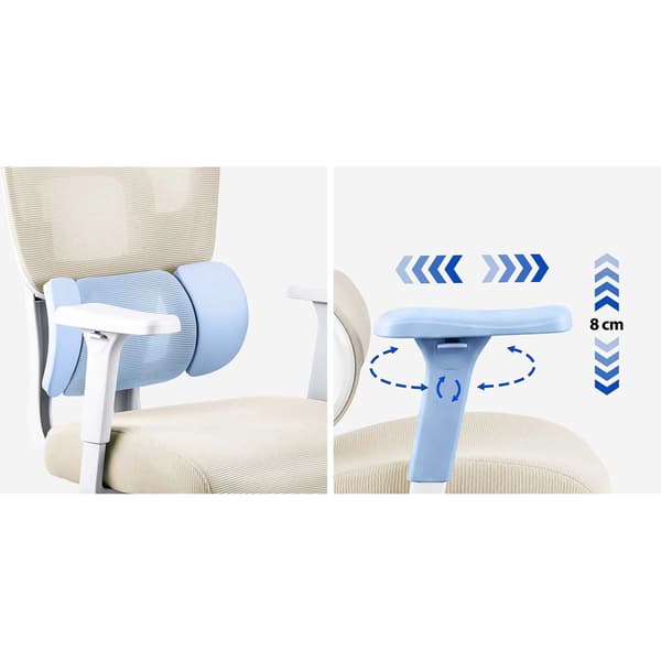 Ergonomisk kontorstol med åndbart net og justerbare funktioner