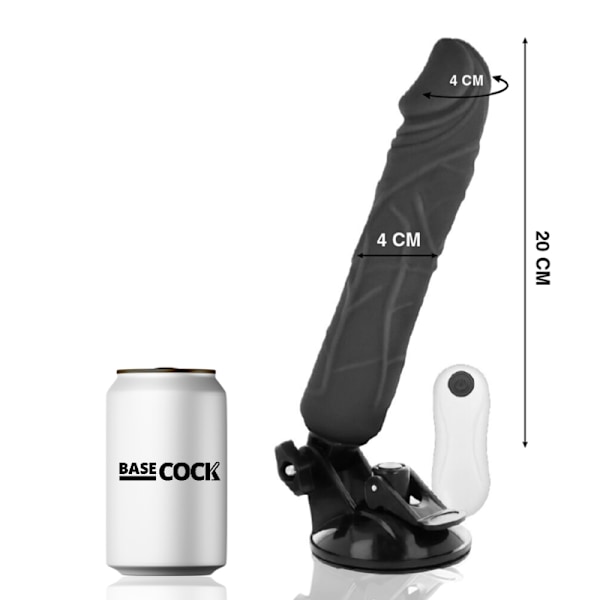 Basecock - Realistic Vibrator Remote Control Musta 20 cm -O- 4 cm