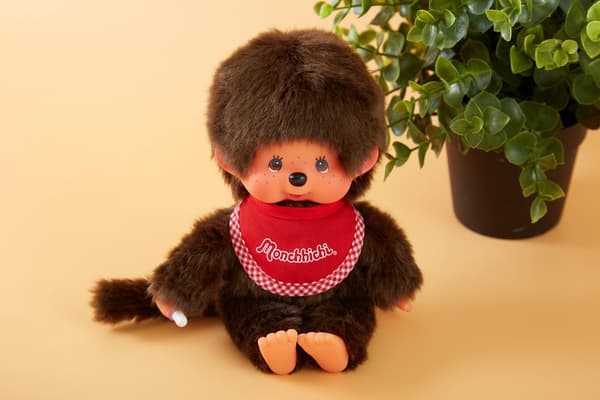Monchhichi-pehmonukke, punainen, 20 cm