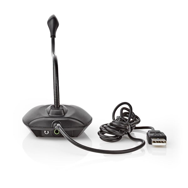 Mikrofon | Brugt til: Desktop / Notebook | Kabel | USB-A Han | Indbygget on/off-knap (tænd/sluk) | Hovedtelefonudgang