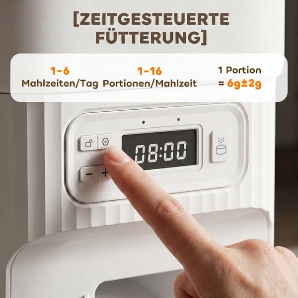 Automatisk kattefoderautomat, 4L timer, 2 skåle i rustfrit stål