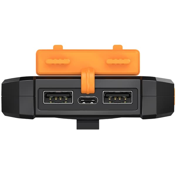 PowerBank 6.000 mAh 10W Solcelle Sort/Orange