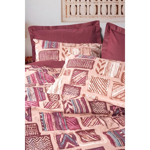 Ranforce Double Quilt Cover Set Estilıo - Claret Red
