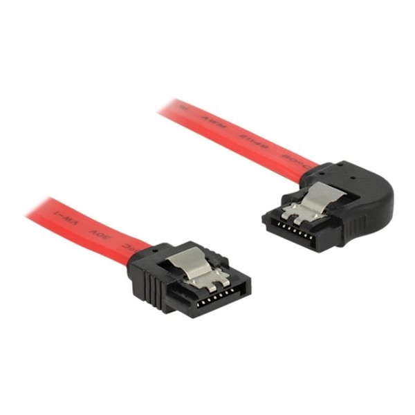 Delock - SATA-kabel - Seriel ATA 150/300/600 - SATA (han) til SATA (han) - 30 cm - benlås