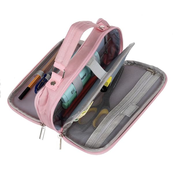 Dubbelt utdragbart pennfodral - rosa Maaleo 24517