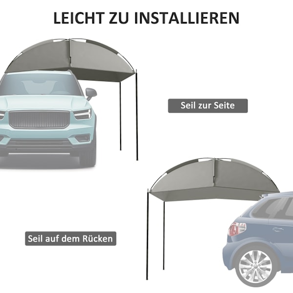 Auton Markiisi Vedenpitävä Auton Markiisi Teltta Sadesuoja Aurinkosuoja Kevyt Kannettava Kuorma-Autolle 2,9 X 2,8 X 2,3-2,6 M