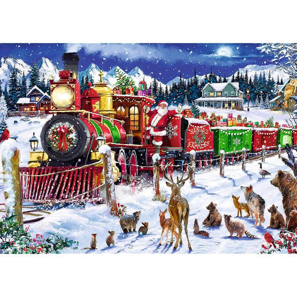 Julepuslespil 1000 brikker – Santa's Express