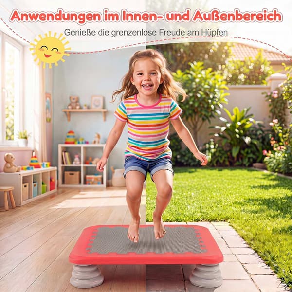 Mini-studsmatta för barn, 64 cm, halkfri, röd