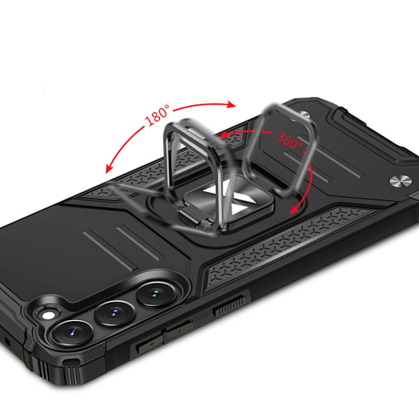 Panssarikotelo Samsung Galaxy S23+:lle, Ring Armor magneettipidike, musta