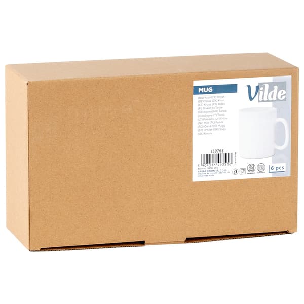 Vita glasmuggar, 300 ml, set med 6 st