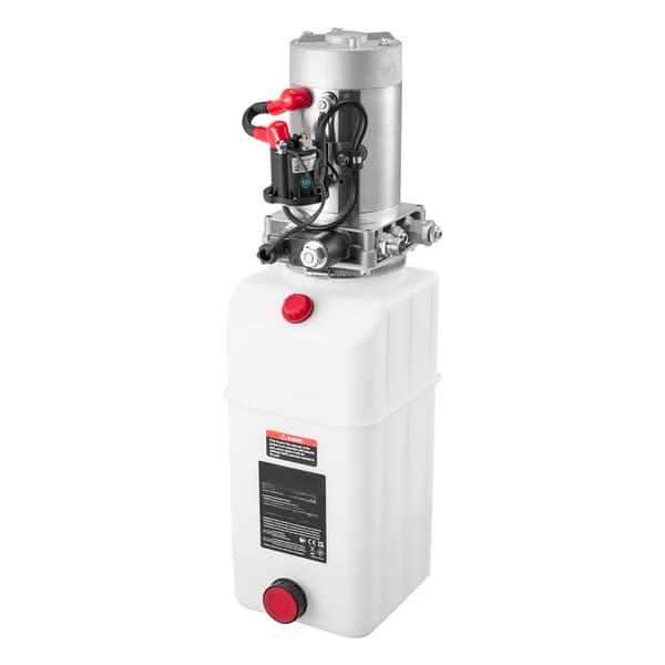 12V hydraulaggregat, 6L behållare, enkelverkande