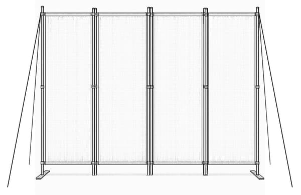 Sammenklappelig 4-panel have- og rumdeler 167x216 cm Grå MultiGarden
