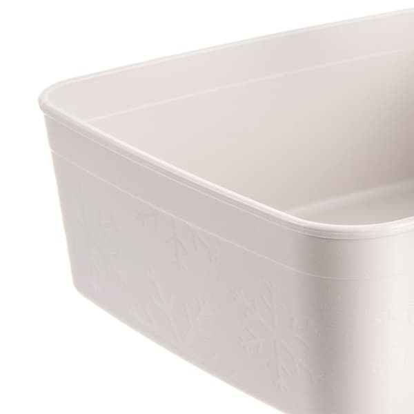 Beige matbehållare med lock, 2L kapacitet