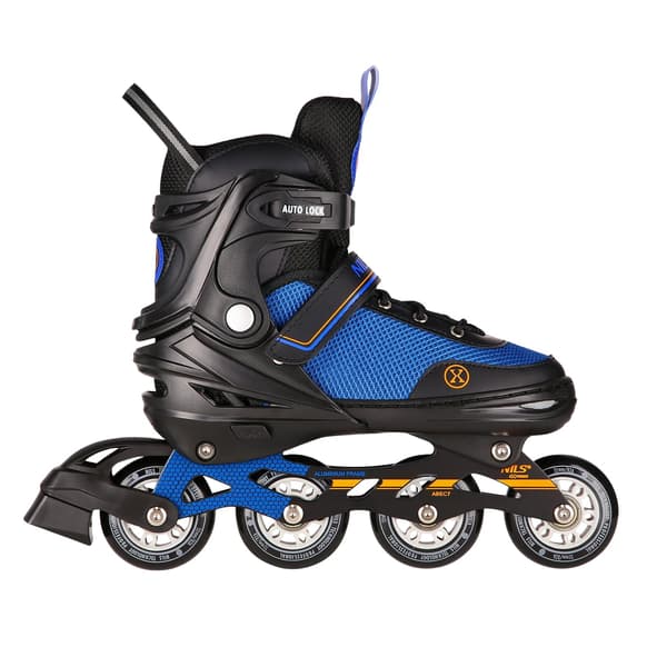 2-i-1 inline- og skøjter, sort-orange, størrelse L (39-43)