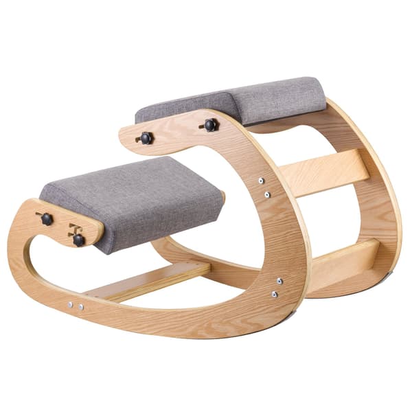 Ergonomisk knäböjstol – justerbar höjd, träram