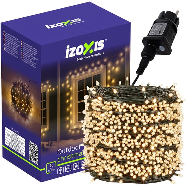 500 LED varm hvid julelys, 35m, 8 tilstande, IP44