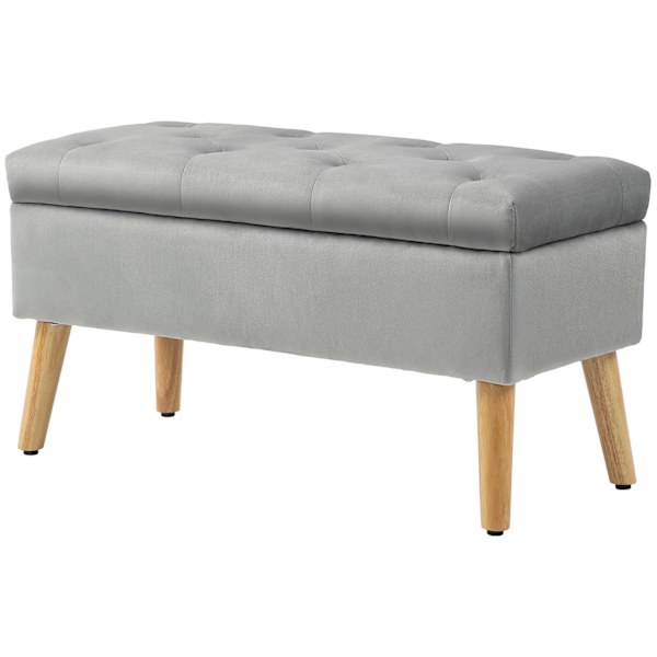 Penkki säilytystilalla, verhoiltu kannellinen penkki, samettinen sänky penkki eteiseen, makuuhuoneeseen, olohuoneeseen, kumipuuta 102 x 35 x 43 cm har