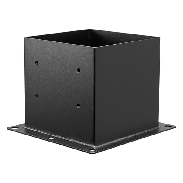 4x4 stolpfästen, 4-pack, kolstål, svart