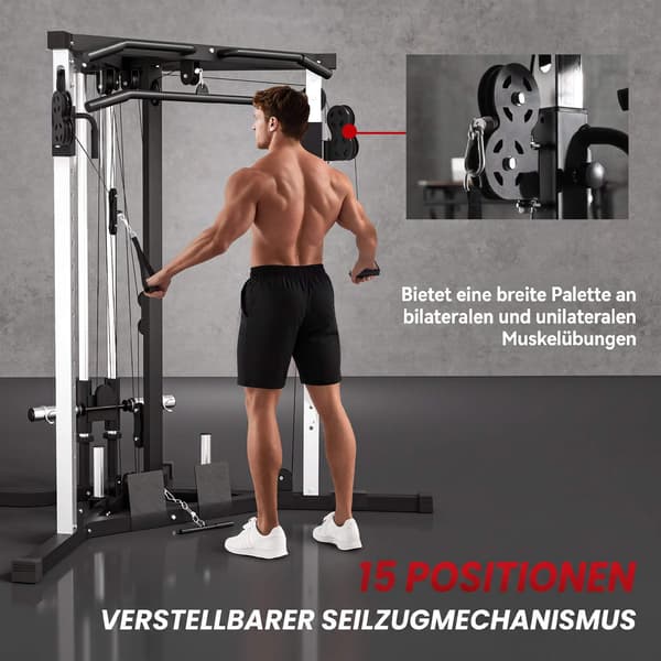 Hemmagymstation med latsdrag, pull-up-stång, justerbar