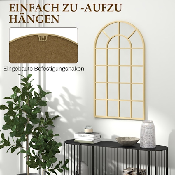 Seinäpeili vaatekaappipeili 110 x 62cm koristepeili metallikehyksellä riippupeili olohuonepeili makuuhuoneeseen kultaa