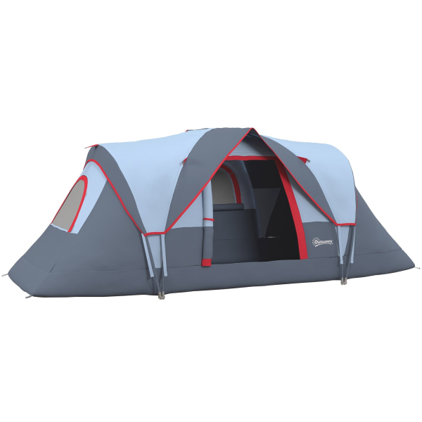 Outsunny 5-6 personer telt campingtelt med pløkker Tunnel telt k