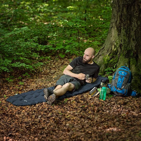 Mørkegrå turistmåtte, let, bærbar