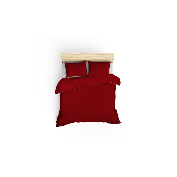 Satin Double Quilt Cover Set Stripe - Claret Red v2