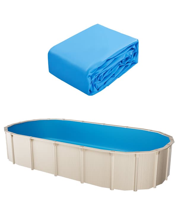 Oval poolforing 6,7 x 3,75 m, overlappende vinyl, 132 cm