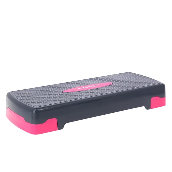 Aerobic Step Platform, vaaleanpunainen/harmaa, säädettävä korkeus