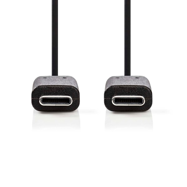 USB kaapeli | USB 3.2 Gen 1 | USB-C™ Uros | USB-C™ Uros | 60 W | 4K@60Hz | 5 Gbps | Niklattu | 2.00 m | Pyöreä | PVC | Musta | Laatikko