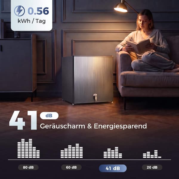 35L kompakt minifrys, justerbar termostat, grå