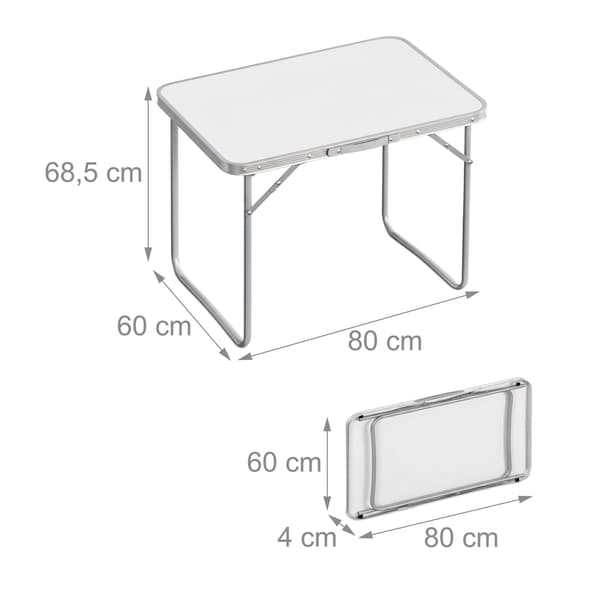 Hopfällbart campingbord i aluminium, bärbart och hållbart