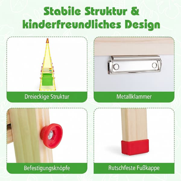 Justerbart børnestaffeli med magnetisk tavle og whiteboard