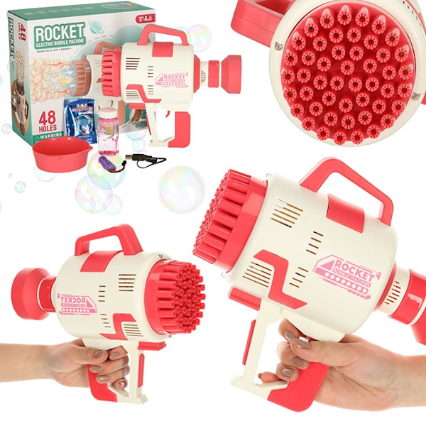 Bubble gun maskin såpbubbla lyser rosa