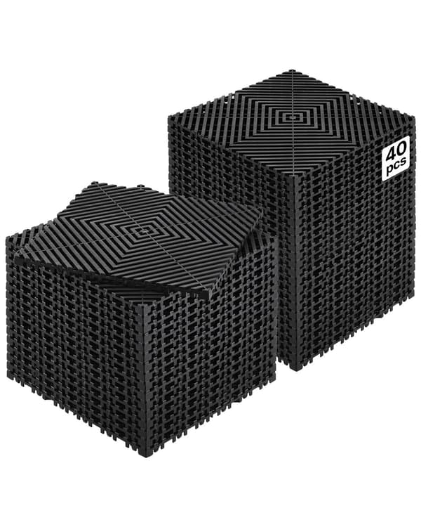 Sammanfogade dräneringsgolvplattor, halkfria, 30x30 cm, 40-pack