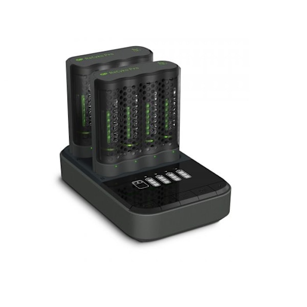 Batterioplader (4h) inkl. 8 GP Pro Recyko AA Photoflash 2000mAh Sort