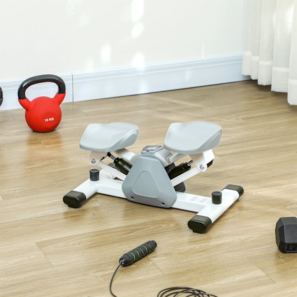 Mini-stepper för hemmet med LCD-skärm, upp-och-ner-stepper med halkfria pedaler, stepper-hemtränare upp till 100 kg, för benträning, träning hemmakont