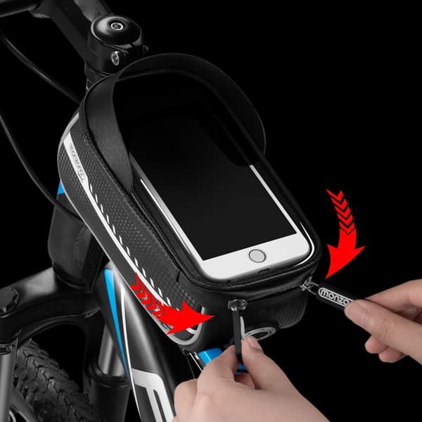 Cykelsteltaske, Vandtæt, Touchscreen, 0,85L, Sort