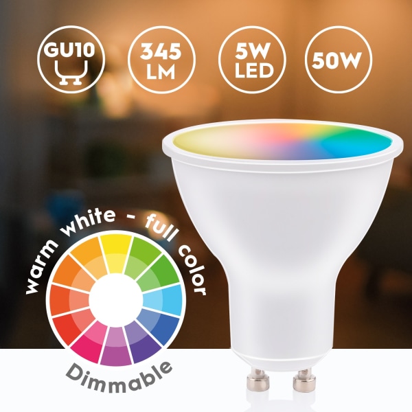 WiFi Smart GU10 LED RGBW 4,9W 400 lm