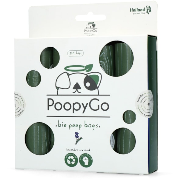 PoopyGo Miljøvenlig 120 stk (8x15 poser) Lavendelduftende