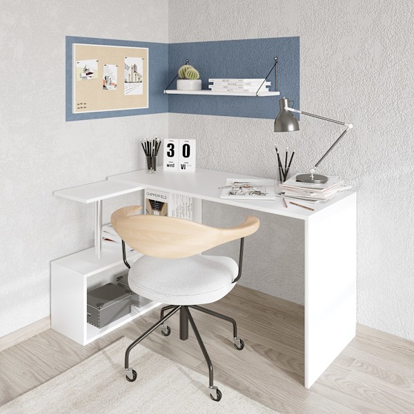 Studiebord Gelincik - Hvid