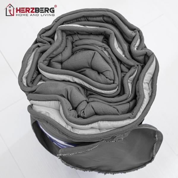 Herzberg HG-2420BCO: Tvåfärgat täcke i mikrofiber - 240x200cm Grå