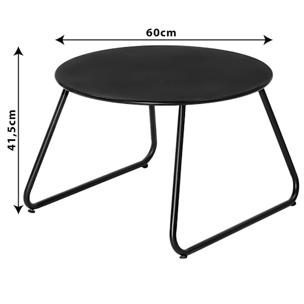 Soffbord i svart metall, 2 st.