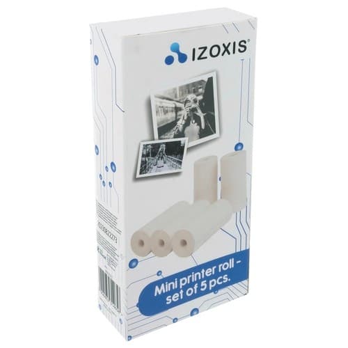Mini printerrulle - sæt med 5 stk. Izoxis 22273