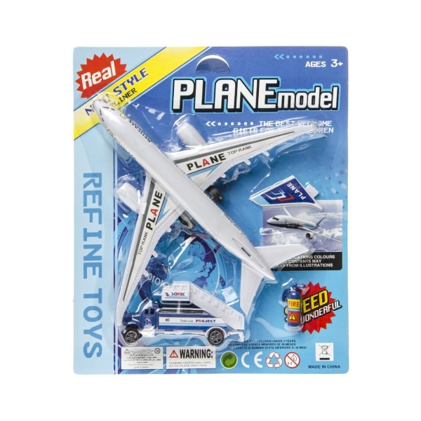 En uppsättning leksaker med ett flygplan