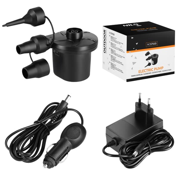 Sähköinen ilmapumppu 230V-12V sovittimilla