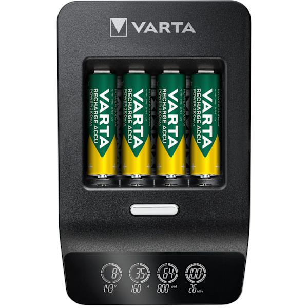 LCD Ultra Fast Charger AA/AAA inkl 4xAA Svart