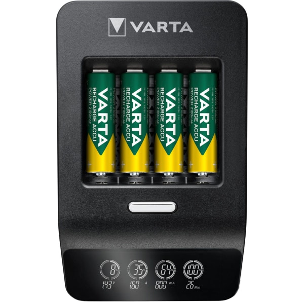 LCD Ultra Fast Charger AA/AAA inkl Sort
