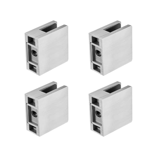 Fyrkantiga glasklämmor, 4-pack, 304 stål, 8–12 mm