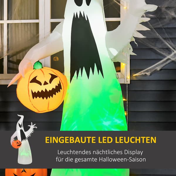 Uppblåsbart LED-spöke med pumpa – 180 cm Halloweendekoration